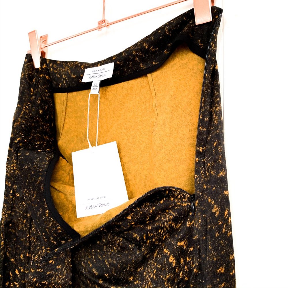 NWT & OTHER STORIES print draped midi skirt 4 - Picture 5 of 8
